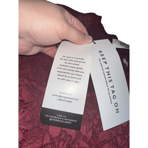 Valentino Guipure Lace & Wool Knit long Sleeve Dress Abito Sz M Red $3290 - Picture 6 of 14